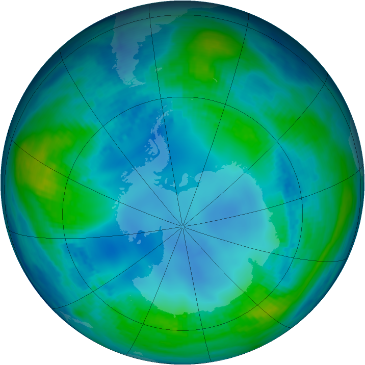 Antarctic ozone map for 11 May 1985